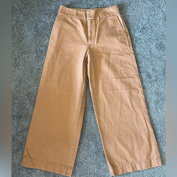 Club Monaco pants womens 4 orange high rise wide‎ leg cotton baddie coastal - Picture 4 of 15